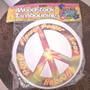 Rubie's Groovy Peace Sign Tambourine - Orange and Yellow